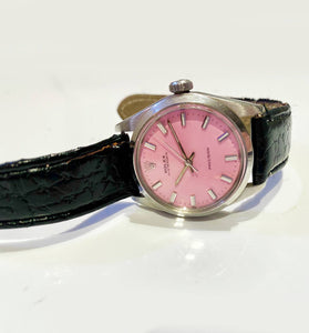 1960s Rolex Pink Oyster Date Precision Pink Stainless Steel Watch - style - CHNGR