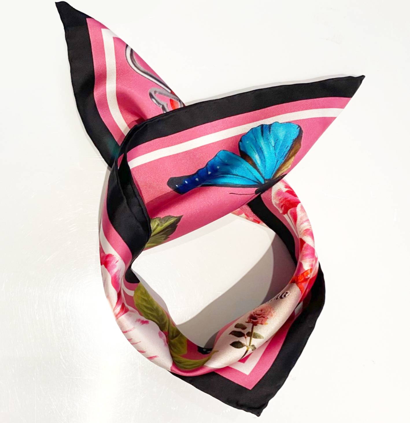 Dolce & Gabbana Floral Pink Silk Square Scarf - style - CHNGR