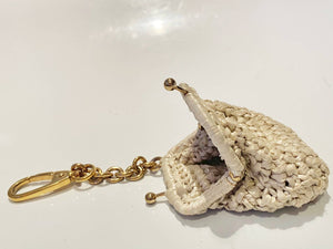 2000s Dolce & Gabbana Zip Coin Wicker Purse Key Ring - style - CHNGR