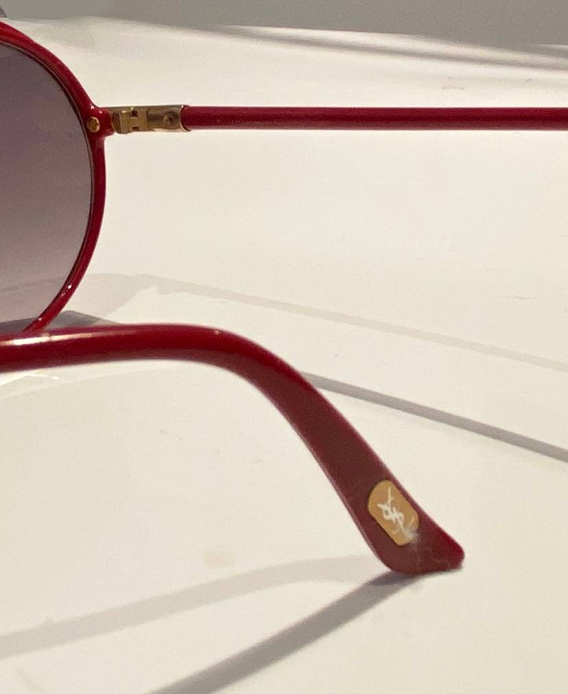 1980s Yves Saint Laurent Red Teardrop Sunglasses - style - CHNGR