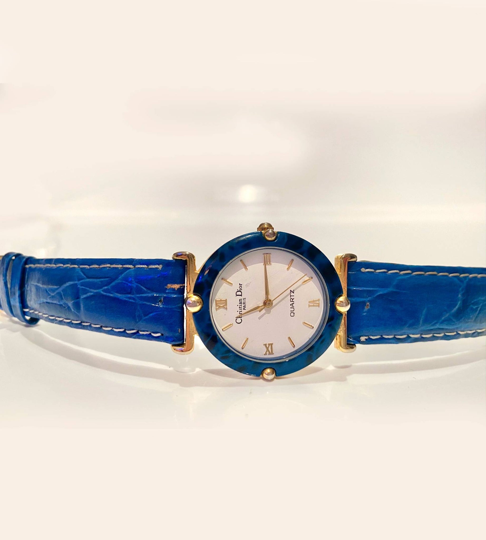 1980s Christian Dior Blue Stone Dial Quartz Watch - style - CHNGR