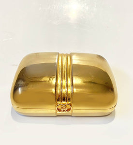 1980s Gucci Sherry Line Gold Tone Metal Soap Jewellery Pill Box - STYLE-CHNGR