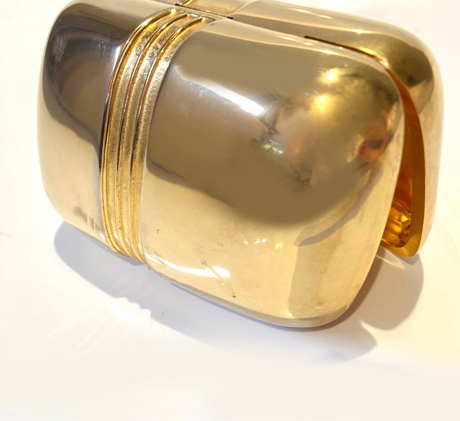 1980s Gucci Sherry Line Gold Tone Metal Soap Jewellery Pill Box - STYLE-CHNGR