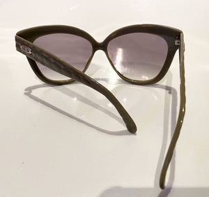 1990s Christian Dior Green Cannage Cat-Eye Sunglasses - STYLE-CHNGR