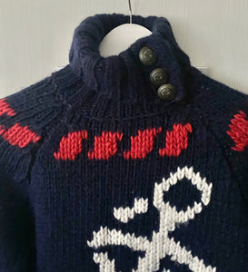 1990s Dolce & Gabbana Navy Blue Nautica Roller Neck Wool Sweater - style - CHNGR