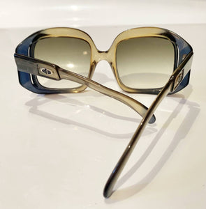 1970s Christian Dior Oversized Gradient Green Sunglasses - style - CHNGR