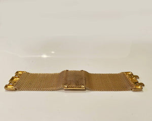 1980s Guy Laroche Gold Plated Mesh Crystal Bangle - STYLE-CHNGR