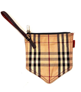 1990s Burberry Pocket Shaped Wristlet Pouch