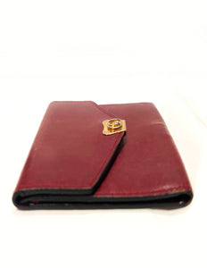 1980s Gucci Leather Burgundy Notepad with Pen Holder - style - CHNGR