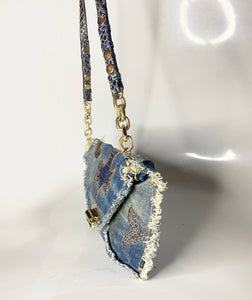 1990s Jimmy Choo Blue Denim & Leather Shoulder bag - style - CHNGR