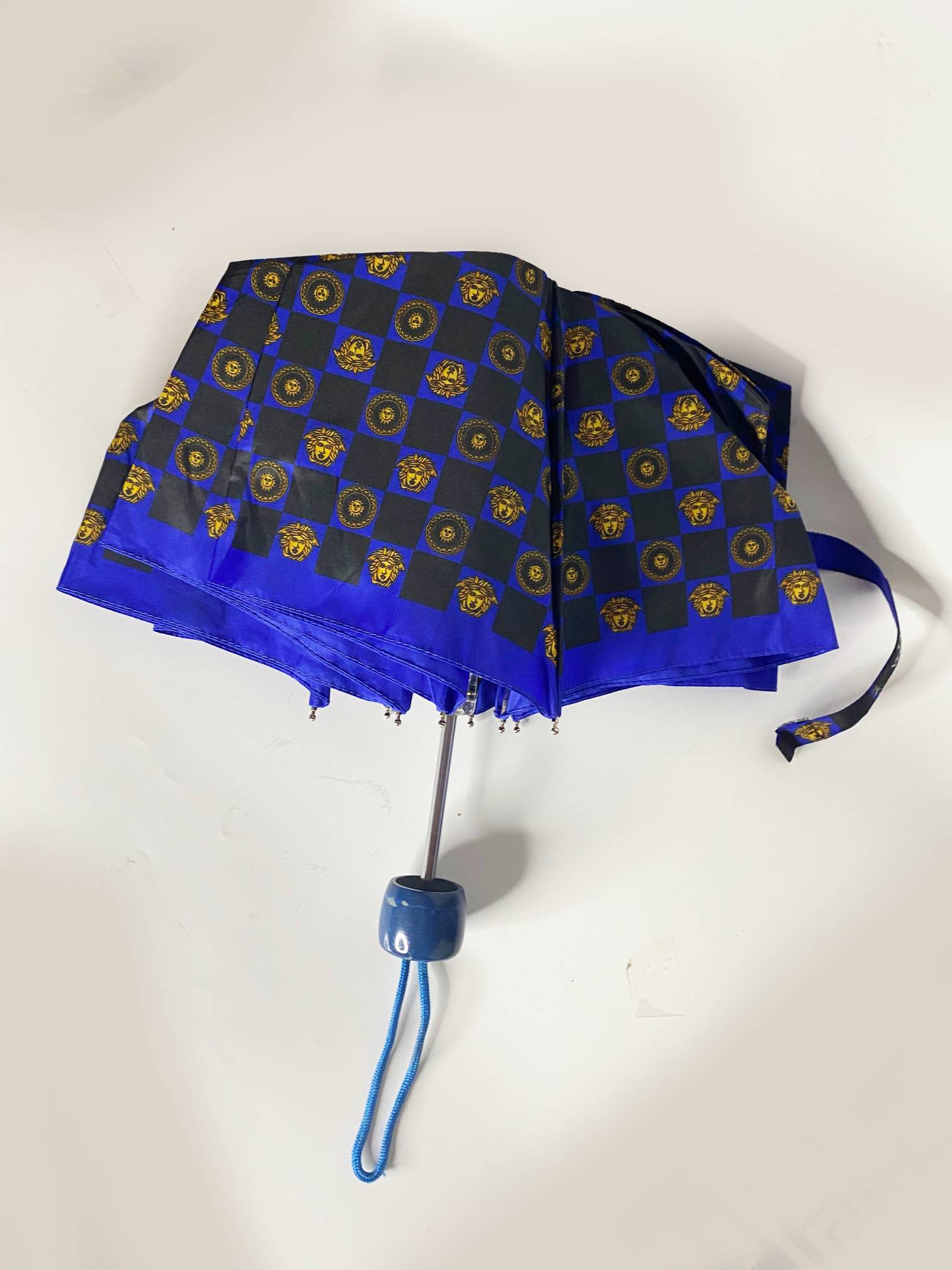 1980s Gianni Versace Medusa Blue Umbrella - style - CHNGR