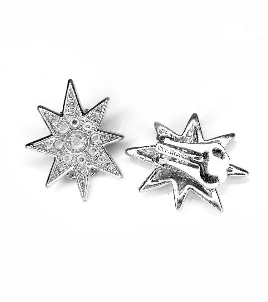 1990s Christian Dior Star Shaped Clip On Earrings with crystals - STYLE - CHNGR