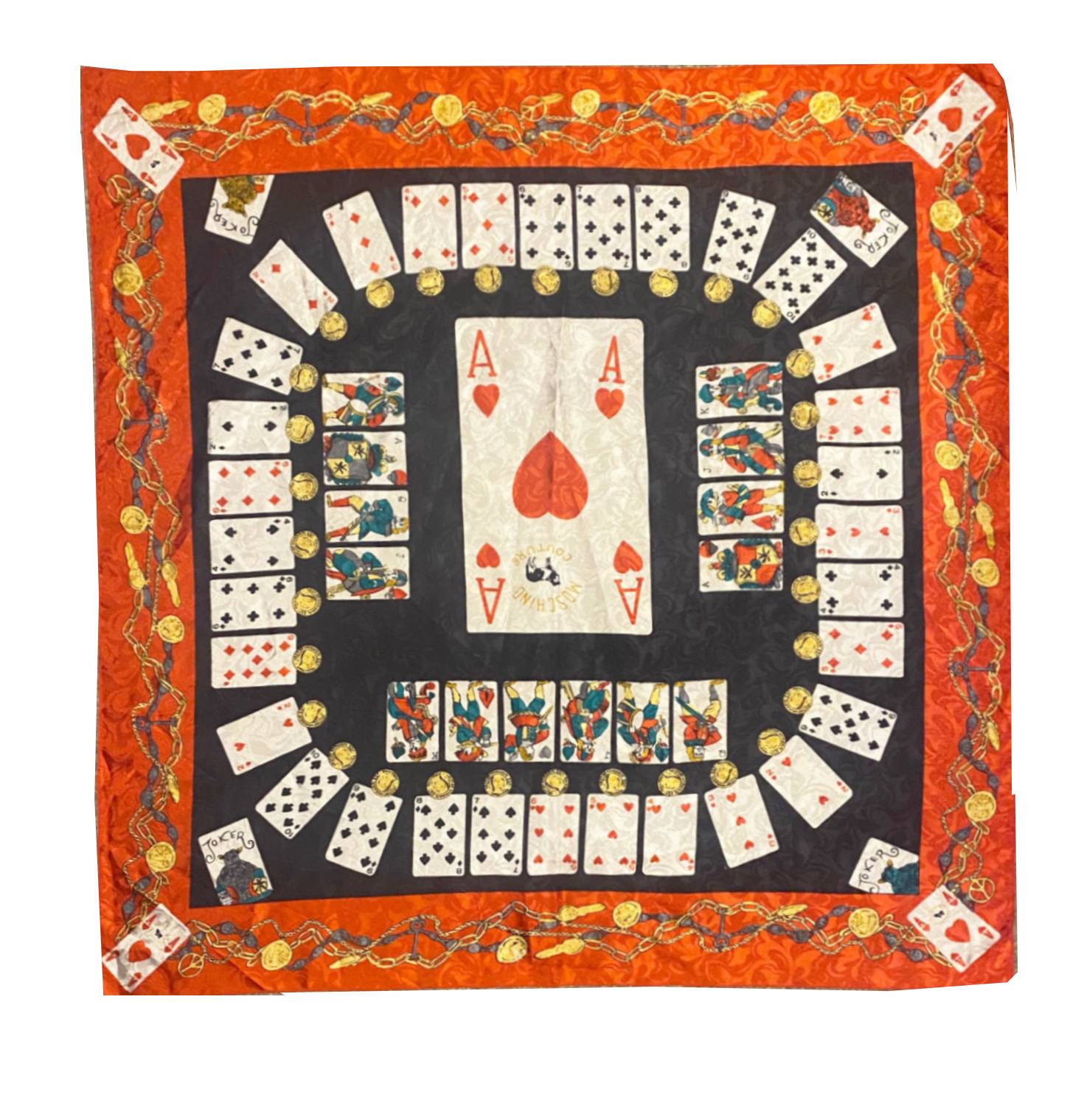 1990s Moschino Playing Cards Print Scarf - STYLE - CHNGR