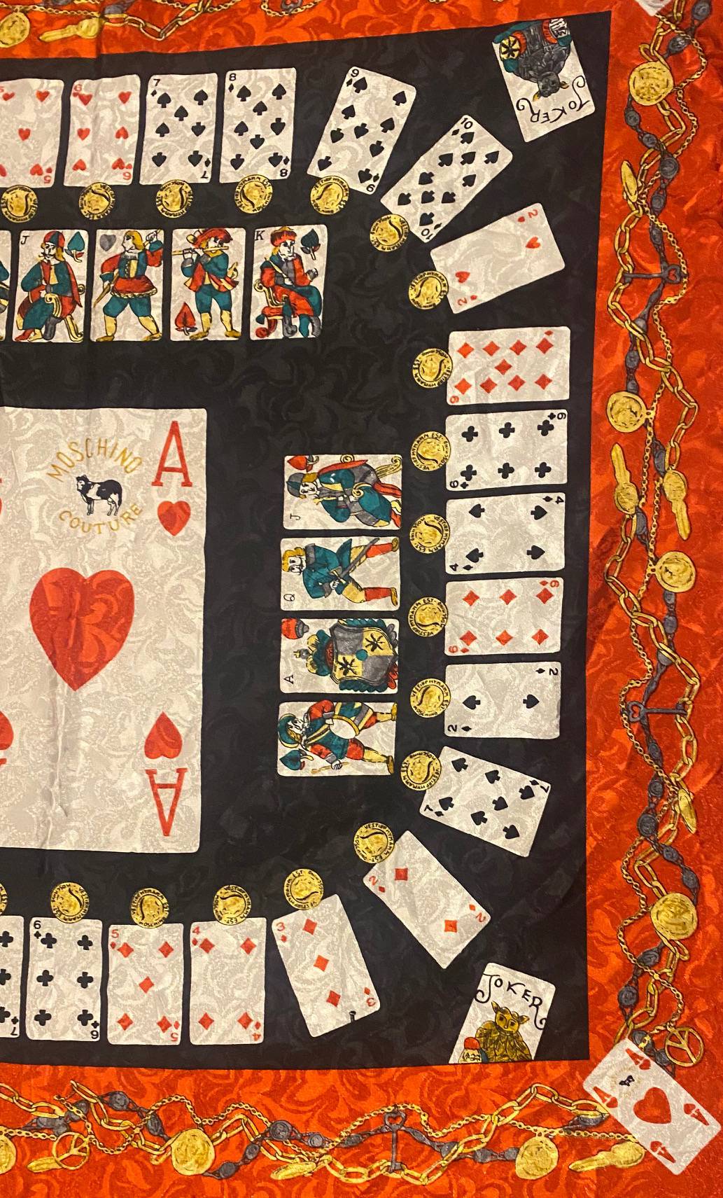 1990s Moschino Playing Cards Print Scarf - style - CHNGR