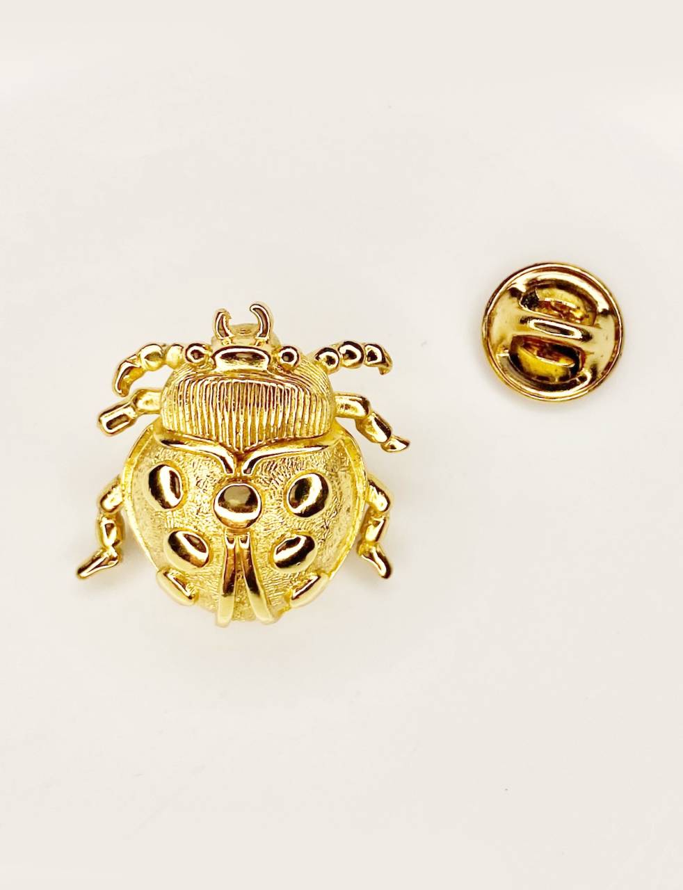 1980s Christian Dior Ladybird Gold Plated Vintage Pin Brooch - style - CHNGR