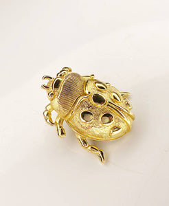 1980s Christian Dior Ladybird Gold Plated Vintage Pin Brooch - style - CHNGR