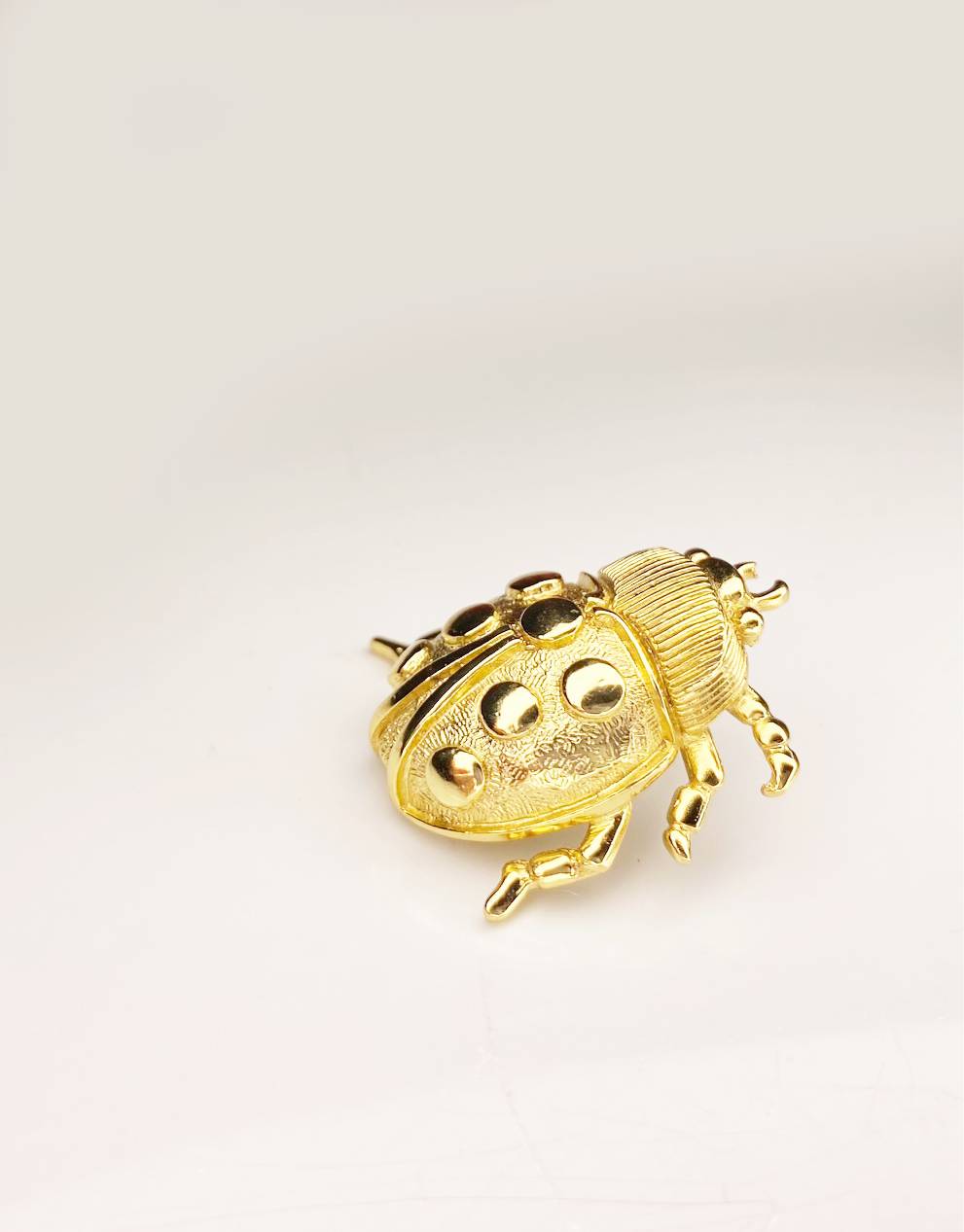 1980s Christian Dior Ladybird Gold Plated Vintage Pin Brooch - style - CHNGR