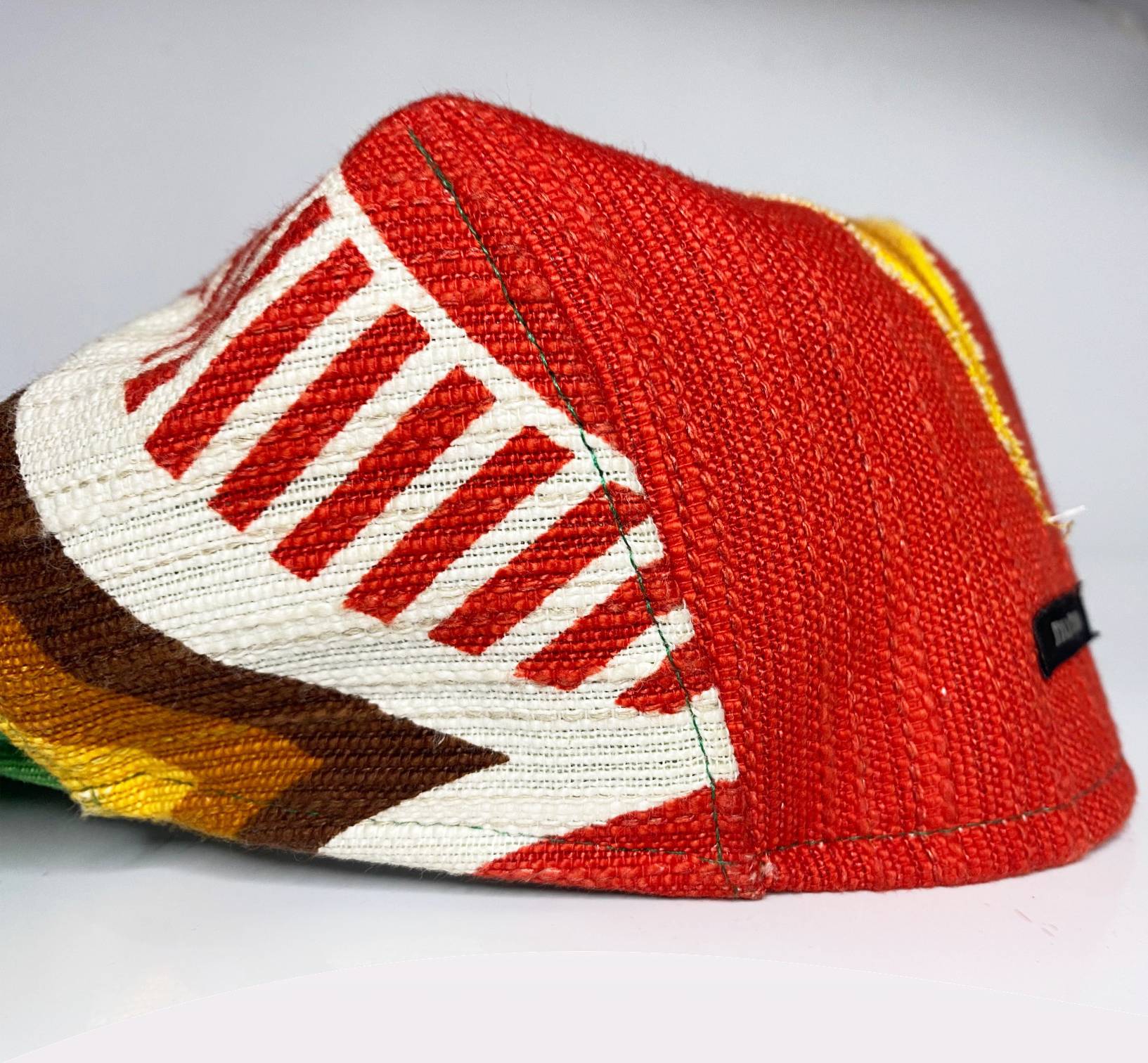 2000s miu miu Multicolor Linen Cotton Flat Cap with glass details - STYLE - CHNGR