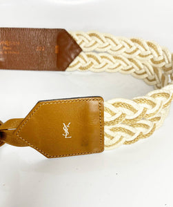 1980s YSL Yves Saint Laurent Cord Leather Tasseled Tie Belt - style - CHNGR