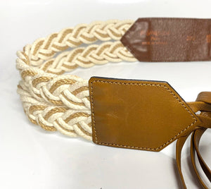 1980s YSL Yves Saint Laurent Cord Leather Tasseled Tie Belt - style - CHNGR