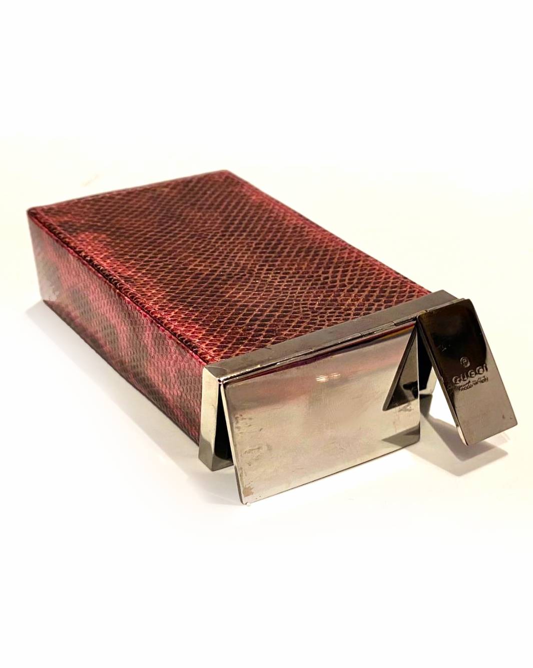 2000s Tom Ford for Gucci Snake Print Leather Cigarette Case Box - style - CHNGR