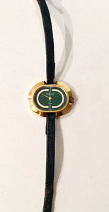 1970s Bulova for Christian Dior 14K Gold Plated Oval Green  Dial Wristwatch - STYLE - CHNGR