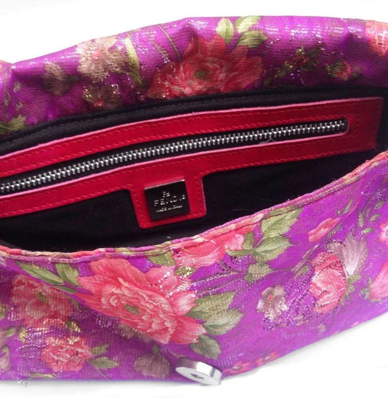 2000S Fendi pink flower print baguette bag - style - CHNGR