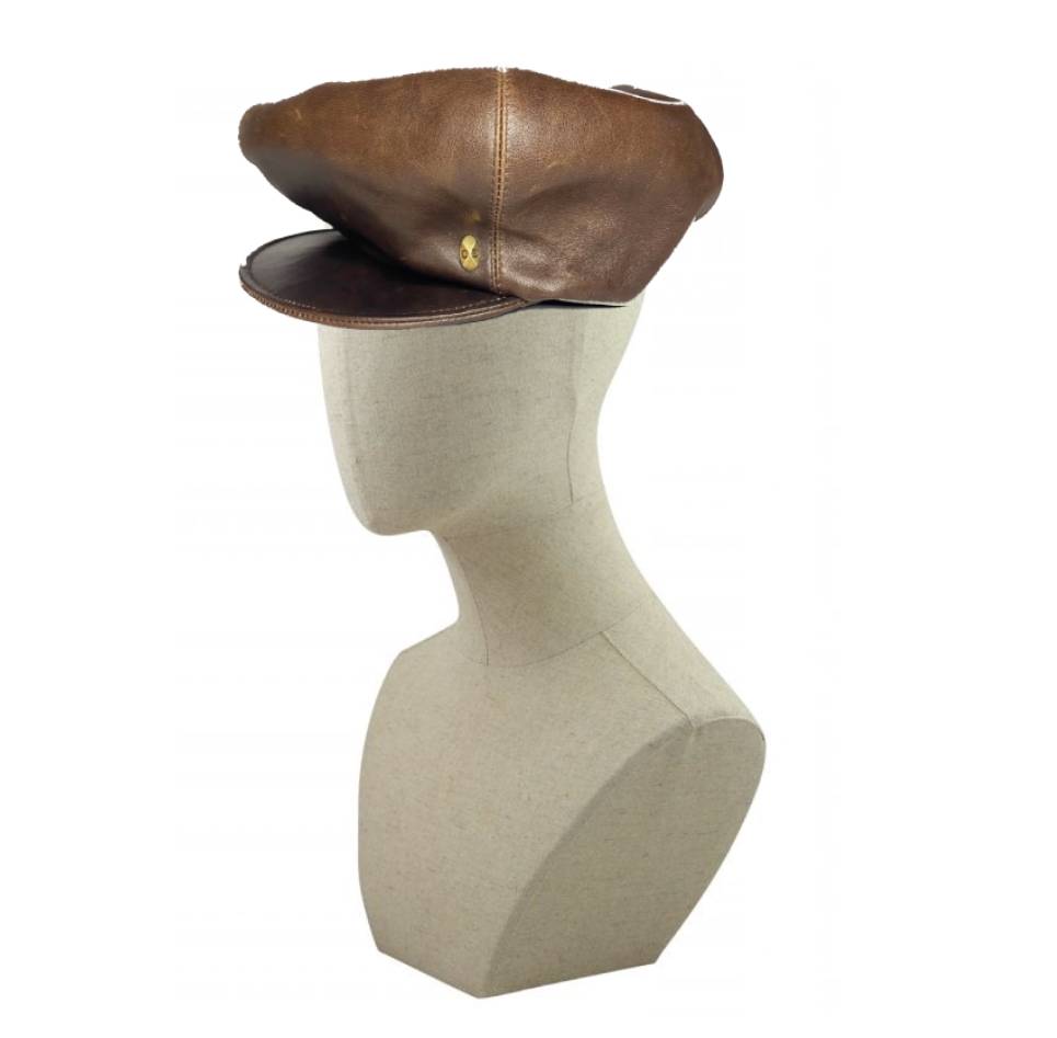 2000s Christian Dior Brown Leather newsboy flat cap hat - style - CHNGR