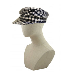 1990s GIANNI VERSACE HOUNDSTOOTH WOOL FLAT CAP - style - CHNGR
