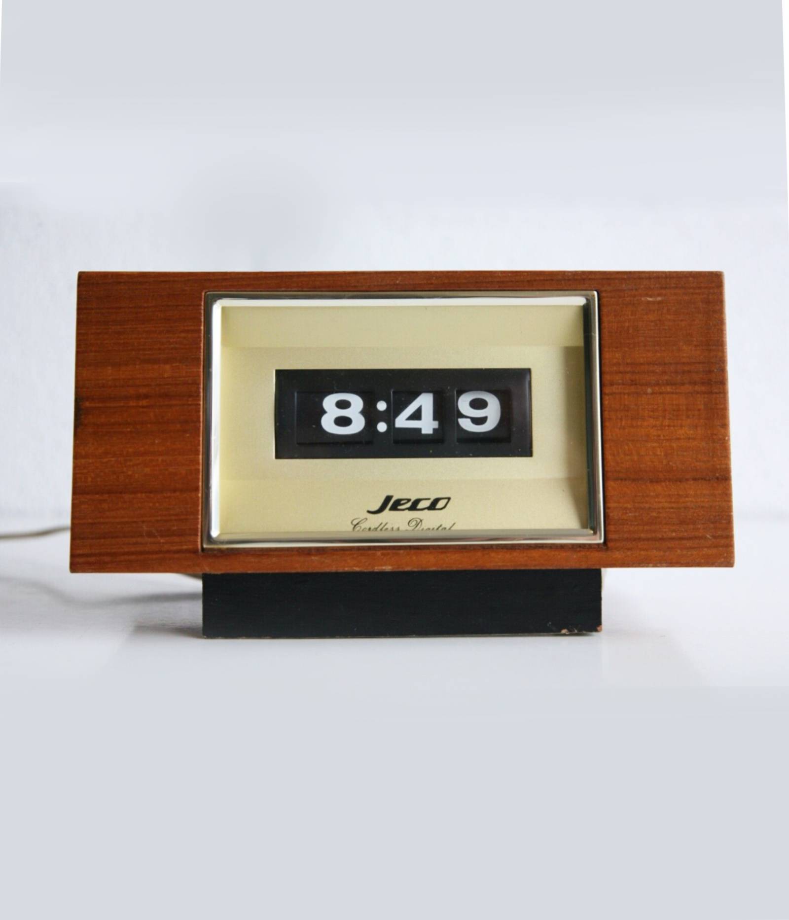 1960s Roll Electric teak veneer Clock by Jeco, Japan - style - CHNGR