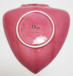 1980s Christian Dior Ceramic Pink Leaf Decorative Bowl - style - CHNGR