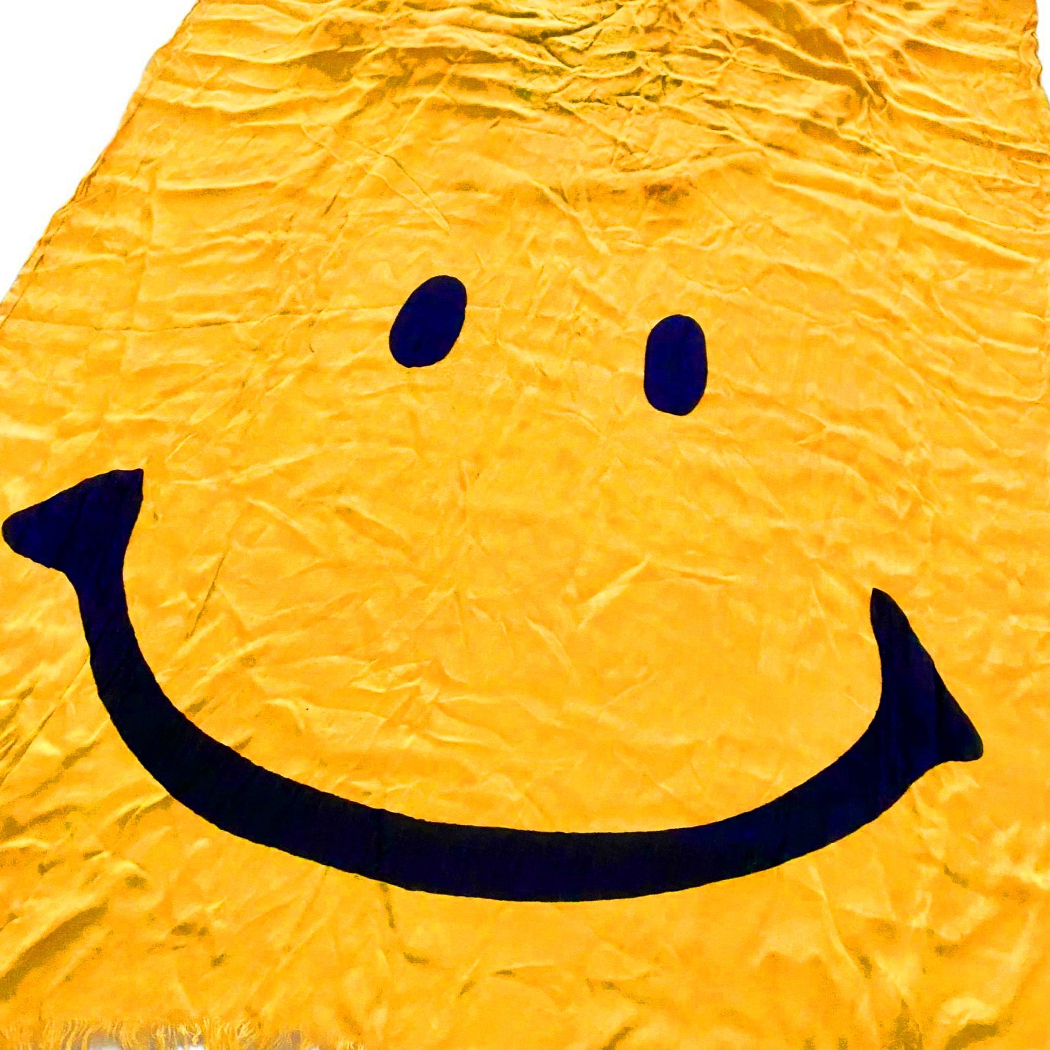 Moschino Yellow Acid Face Shawl Scarf - style - CHNGR