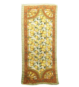 1990s Dolce & Gabbana Lemons Baroque Chiffon Scarf - style - CHNGR