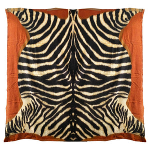 1990s Dolce & Gabbana Large Zebra Print Brown Wool Shawl Scarf - STYLE - CHNGR