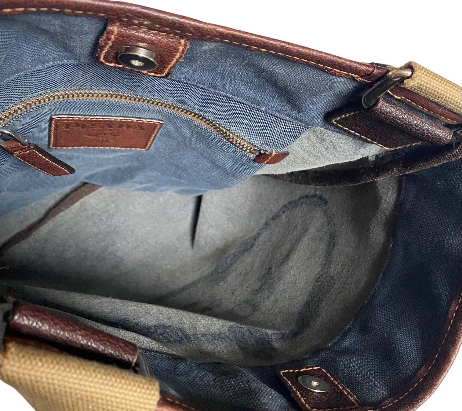 1990s Prada Denim Canvas Crossbody Messenger Bag - style - CHNGR