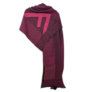 2000s Fendi Pink Striped Wool Maxi Scarf Shawl - style - CHNGR