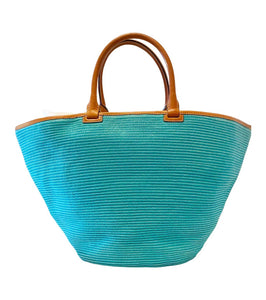 2000s Emilio Pucci Turquoise Canvas Tote Bag - style - CHNGR