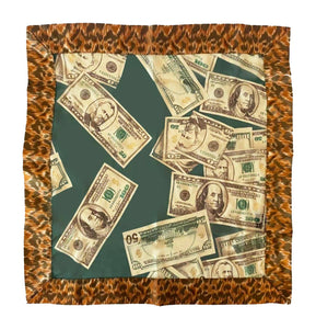 1990s DG Dolce & Gabbana Dollars Leopard Print Chiffon Silk Scarf - style - CHNGR
