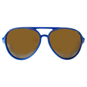 1980s Rossignol Mirrored Blue Frame Sunglasses with leather side shields - style - CHNGR