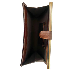 1970s Fendi Brown Envelope Bakelite Clutch Bag - style - CHNGR